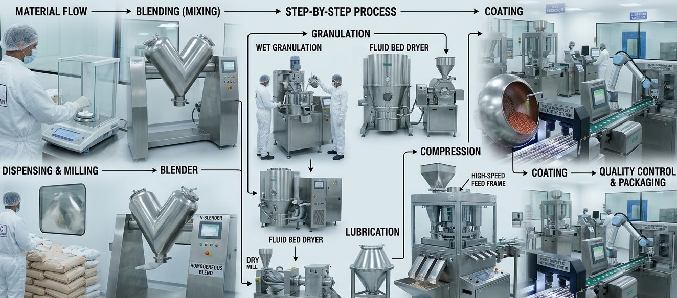 The Process of Tablet Manufacturing: Step-by-Step Explained